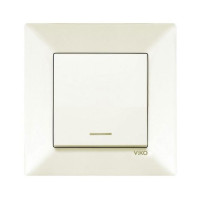Выключатель одноклавишный с подсветкой крем VIKO MERIDIAN 90970219-WH